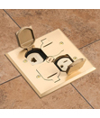 Flush-to-floor steel power/low voltage combo floor box kits
