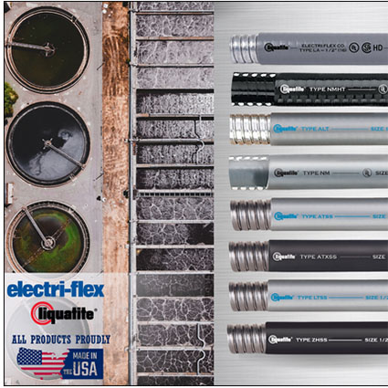 Electri-Flex Company manufactures Liquatite® flexible electrical conduits, offering ideal solutions for Wastewater Treatment installations