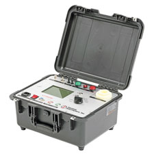 The device performs Insulation Resistance testing with automated
Polarity Index and Absorption Ratio testing and can serve as a
standalone 60 kV DC high-potential test set.